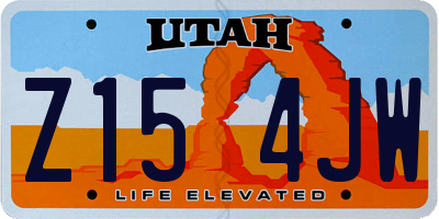 UT license plate Z154JW