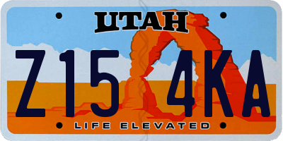 UT license plate Z154KA