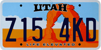 UT license plate Z154KD