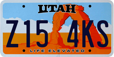 UT license plate Z154KS