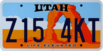 UT license plate Z154KT