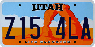 UT license plate Z154LA