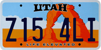UT license plate Z154LI