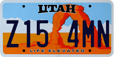 UT license plate Z154MN