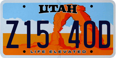 UT license plate Z154OD