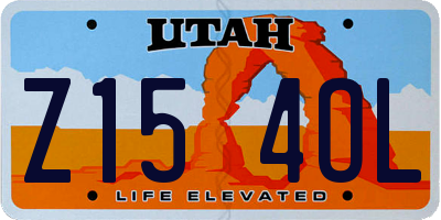 UT license plate Z154OL