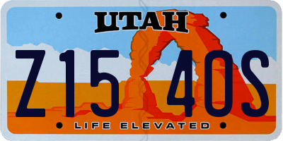 UT license plate Z154OS