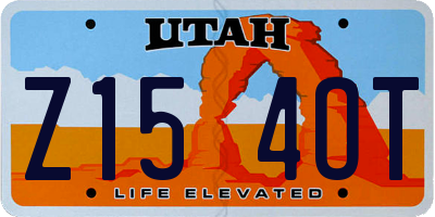 UT license plate Z154OT