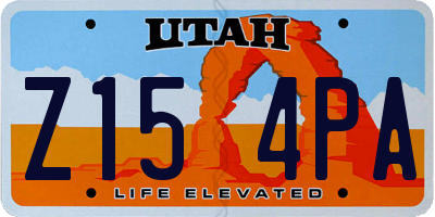 UT license plate Z154PA