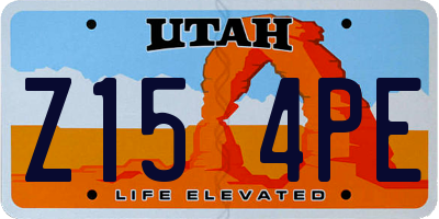 UT license plate Z154PE