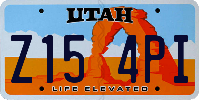 UT license plate Z154PI