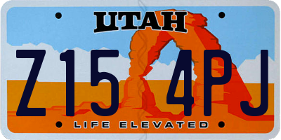 UT license plate Z154PJ