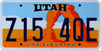 UT license plate Z154QE