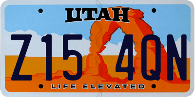 UT license plate Z154QN