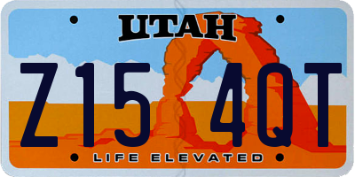 UT license plate Z154QT