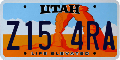 UT license plate Z154RA