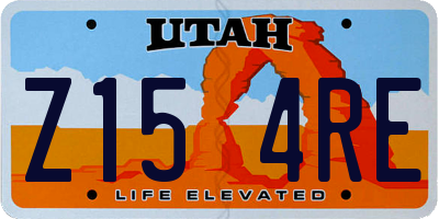 UT license plate Z154RE