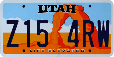 UT license plate Z154RW