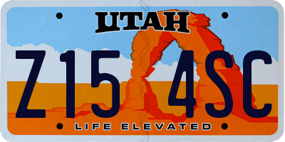UT license plate Z154SC