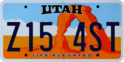 UT license plate Z154ST
