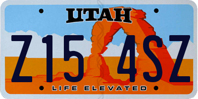 UT license plate Z154SZ