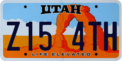 UT license plate Z154TH
