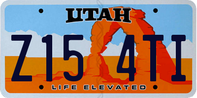 UT license plate Z154TI
