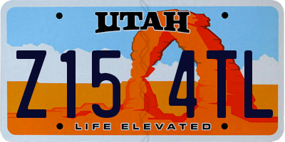 UT license plate Z154TL