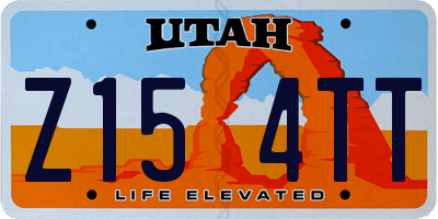 UT license plate Z154TT