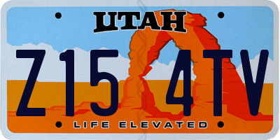 UT license plate Z154TV