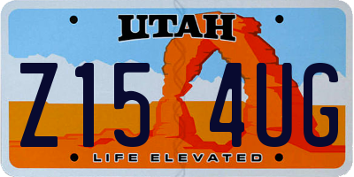 UT license plate Z154UG