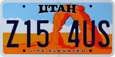 UT license plate Z154US