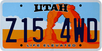 UT license plate Z154WD
