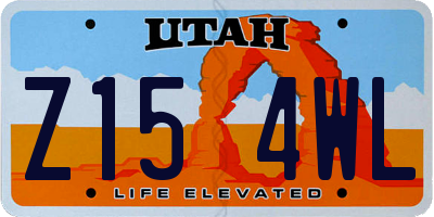 UT license plate Z154WL