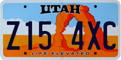 UT license plate Z154XC