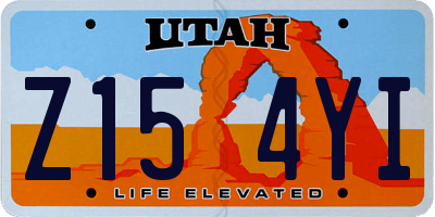 UT license plate Z154YI