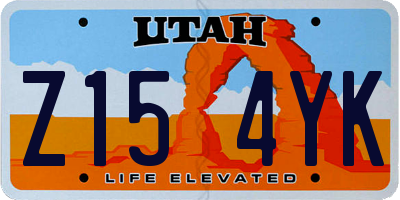 UT license plate Z154YK