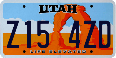 UT license plate Z154ZD