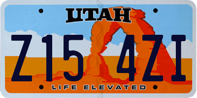 UT license plate Z154ZI