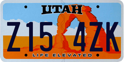 UT license plate Z154ZK
