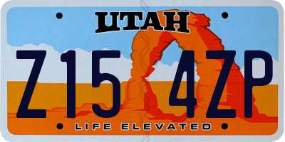 UT license plate Z154ZP