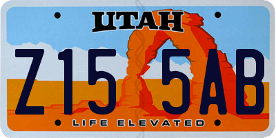 UT license plate Z155AB