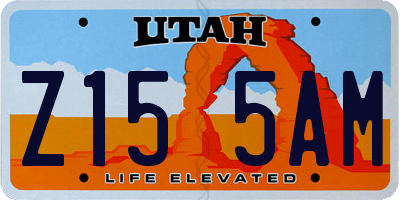 UT license plate Z155AM