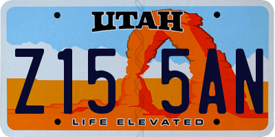UT license plate Z155AN