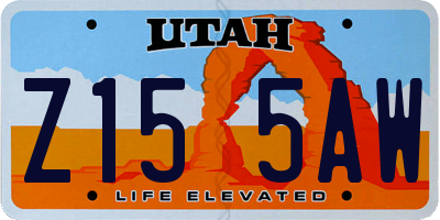 UT license plate Z155AW
