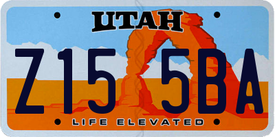 UT license plate Z155BA