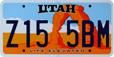 UT license plate Z155BM