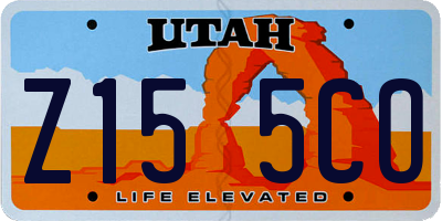 UT license plate Z155CO