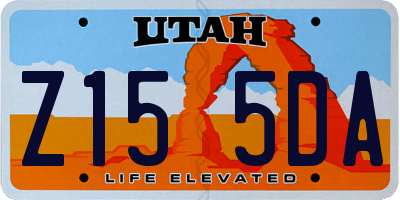 UT license plate Z155DA