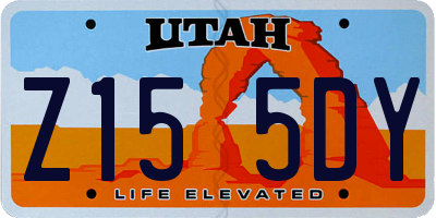 UT license plate Z155DY